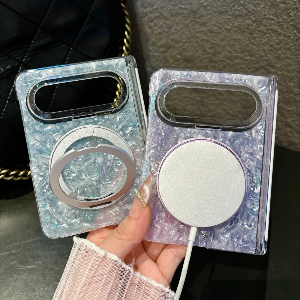 

Colorful For HuaWei Pura X Max Rotating Bracket Phone Case Magnetic Hinge Protective PC Hard Shell (Only Back Cover)