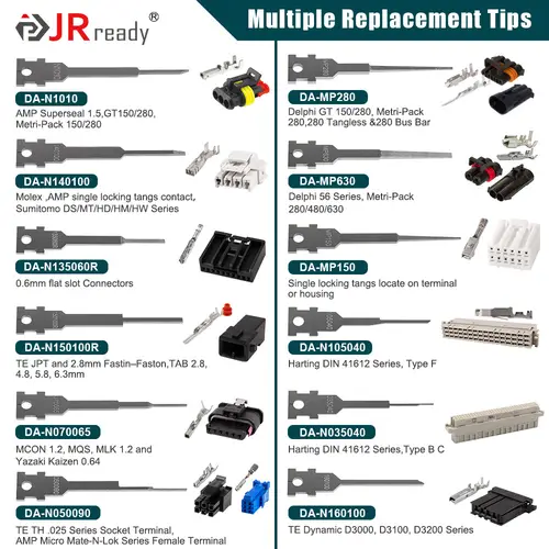 JRready Replacement Tip Kit for Extraction Tool &Terminal Release Tool for Deutsch,AMP/TE,Molex,Delphi,JST,Harting Connectors - Image 4