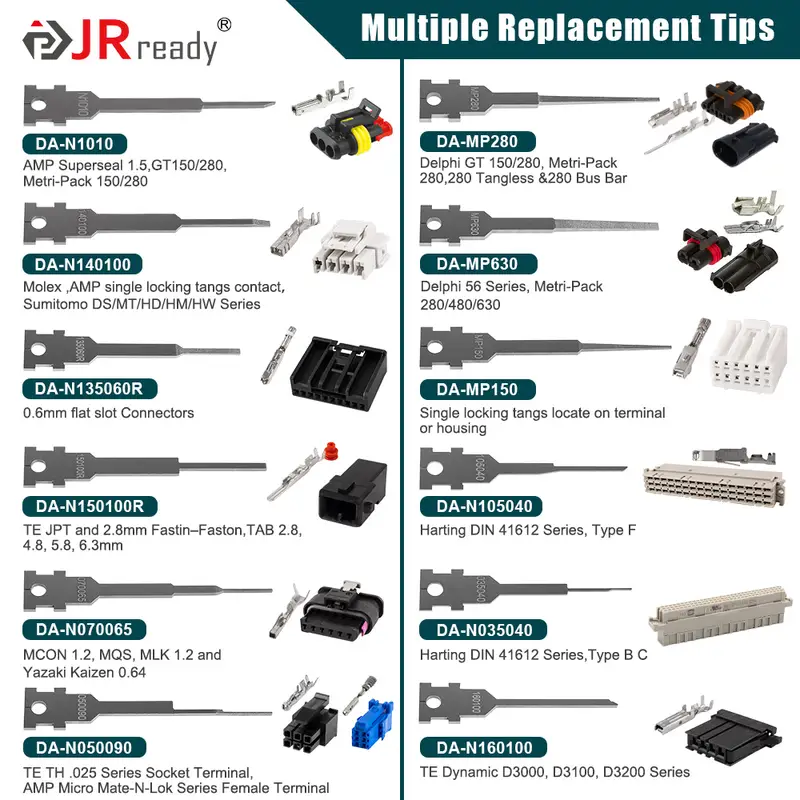 JRready Replacement Tip Kit for Extraction Tool &Terminal Release Tool for Deutsch,AMP/TE,Molex,Delphi,JST,Harting Connectors - Image 4