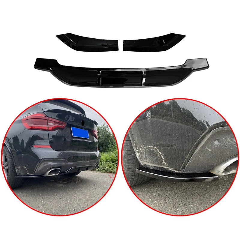 

For BMW X3 G01 M40i 2018 2019 2020 2021 High Quality ABS Rear Bumper Lip Spoiler Glossy Black Body Kit Car Accessories