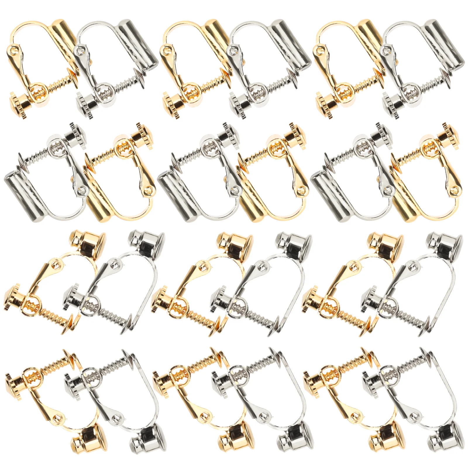 

12Pairs Clip on Earring Backs Exquisite Workmanship DIY Earring Base Decorative Accessories Non-Pierced Earrings Clip