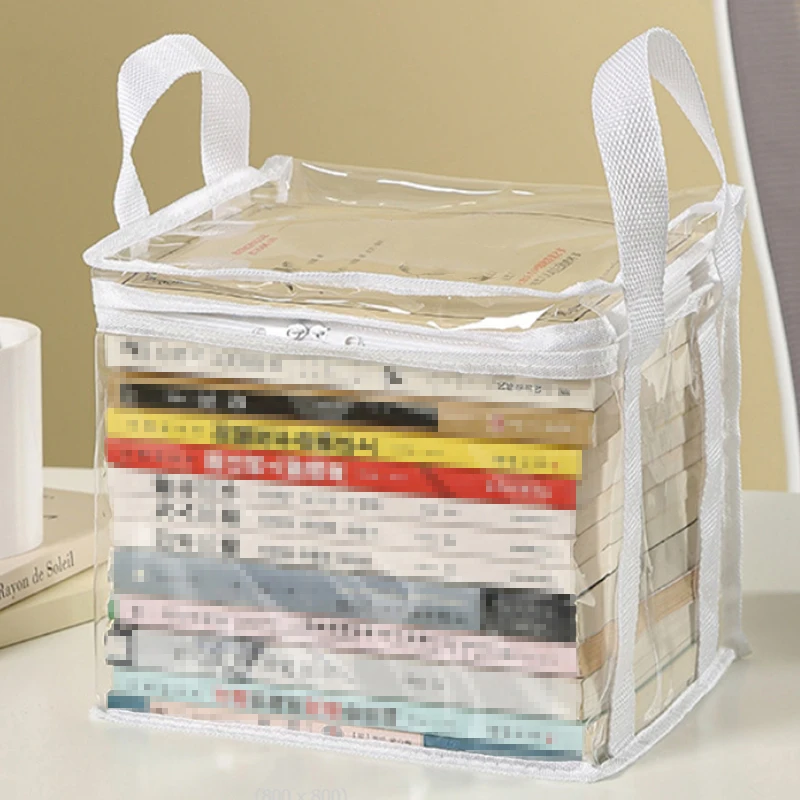 Scatola per libri pieghevole Dormitorio per studenti Aula Organizzatore di libri Scatola di immagazzinaggio per l'organizzazione di libri per la casa trasparente impermeabile