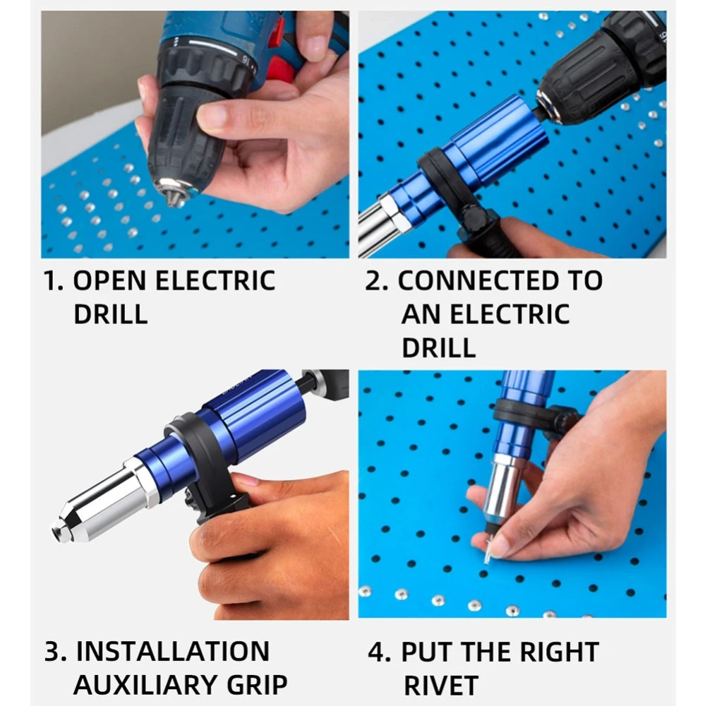전기 드릴-리벳 너트 건 어댑터, 무선 드릴 개조 리베터 건 인서트 어댑터, 너트 리벳팅 도구, 15 N.m