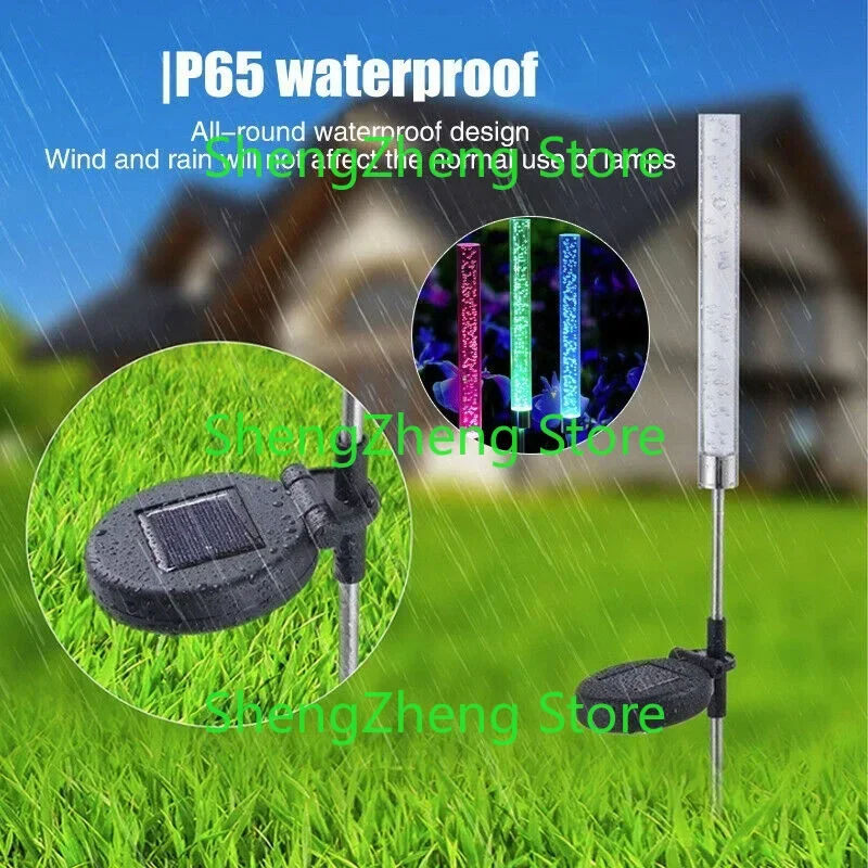 LED Solar Powered Acrylic Bubble Light Lawn Lamp Outdoor Multi-color Yard Decor