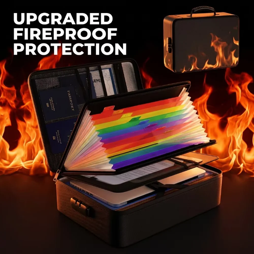 Brand-new Fireproof File Storage Bag, Multi-Purpose File Storage Bags, Suitable for Home, Office, School, and Business Travel