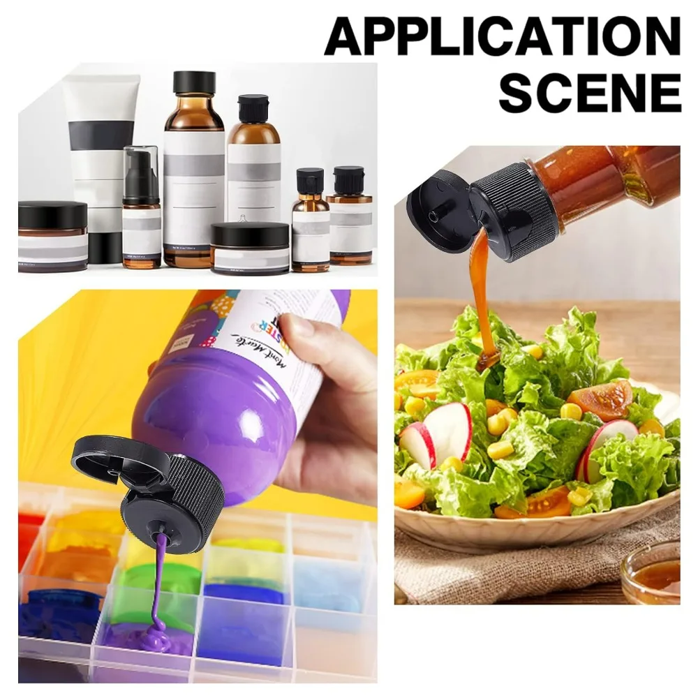 36pcs 20/410 Black Flip Top Caps Plastic Flip-Open Caps Replacement Flip-Top Cap 20mm Inner Diameter Flip Top Dispensing Caps image 6