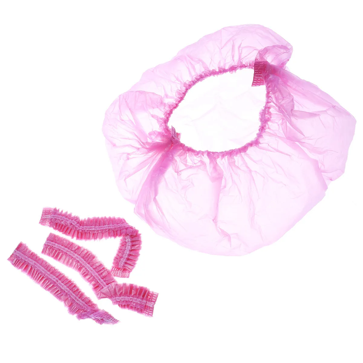 200Pcs Transparent Bath Cap Disposable Shower Cap for Hair Dyeing Elastic Fit Lightweight Safe for Salon Spa Barber Store