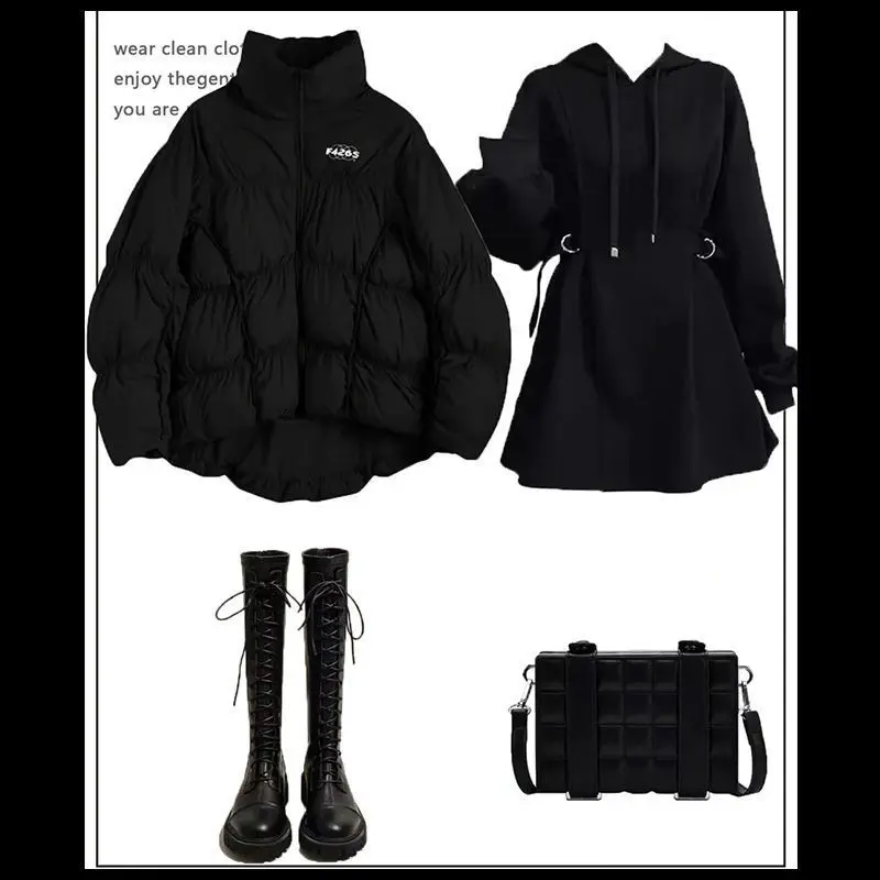 ملابس شتوية نسائية جديدة 2025 قطن Jaet Salt System Sle Slimming Dr الراقية ملمس مكون من قطعتين مجموعة Faionable Ense...