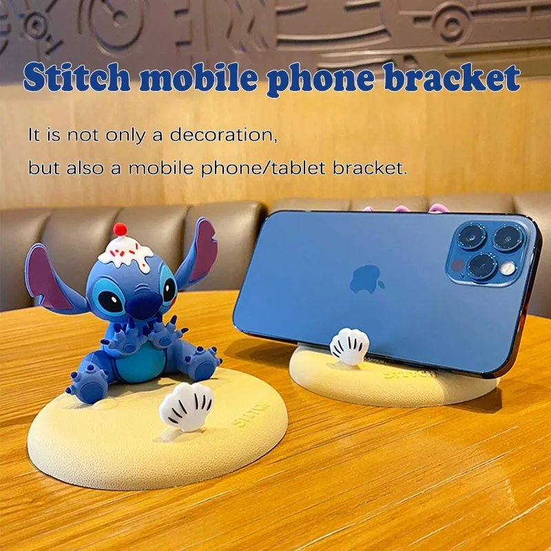 

Stitch phone holder cartoon style rubber pad anti slip cute desktop ornament car interior ornament birthday gift Christmas gift