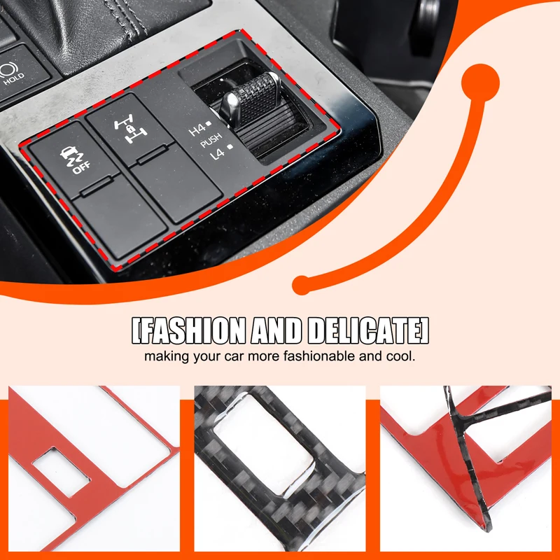 لتويوتا لاند كروزر 250 برادو J250 LC250 2024 2025 لينة ألياف الكربون سيارة والعتاد التحول 4WD وضع التبديل الإطار لوحة الكسوة ملصق