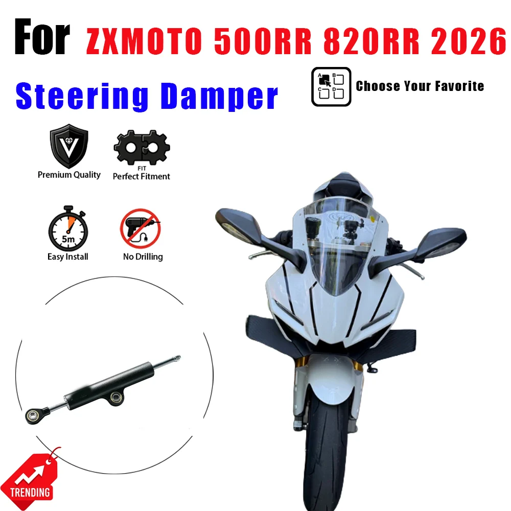High Quality Steering Damper Stabilizer Anti-wobble Buffer Durable Motorcycle Custom Upgrade For ZXMOTO 500RR 820RR 2026