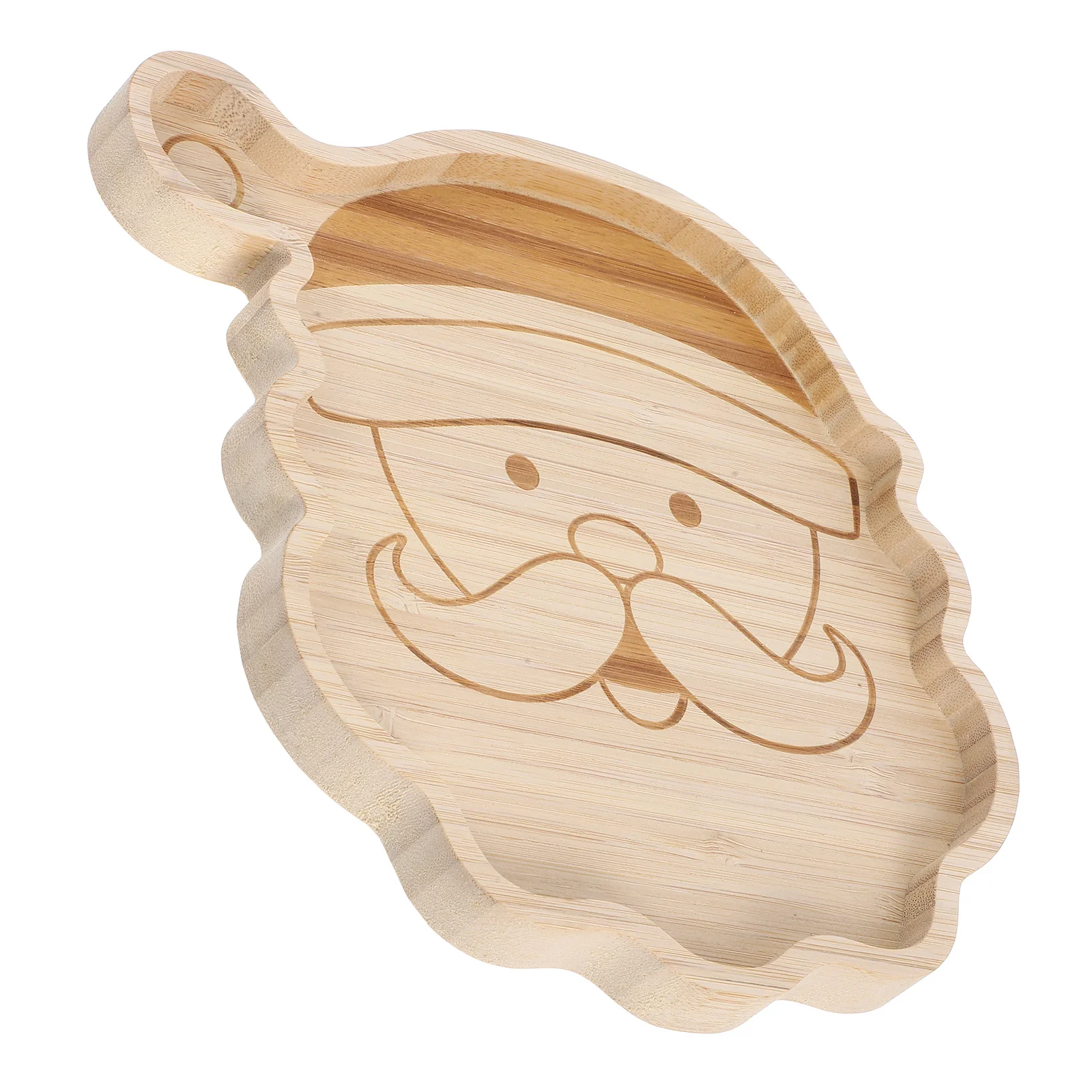 

Hand-Painted Wooden Christmas Tray Santa Themed Serving Platter for Entertaining Small Space-Saving Dessert Plate Dried Fruit