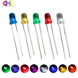 100pcs High-quality Super Bright Round 3mm LED Red Blue Pink Green White Yellow Orange Purple F3 Light Emitting Diode