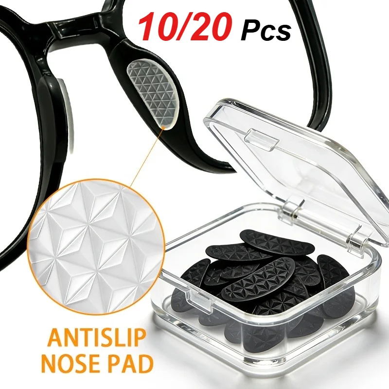 Image of 10/20 Stück Anti-Rutsch-Nasenpads aus Silikon für Brillen, Sonnenbrillen-Nasenbrückenauflage mit Eidechsen-ähnlicher Textur, Anti-Rutsch-Zubehör