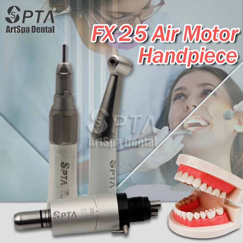 Dental Low Speed Air Turbine FX type Contra Angle Handpiece External Push Button Water Spray 2Hole 4Hole Dentists Equipment Kit