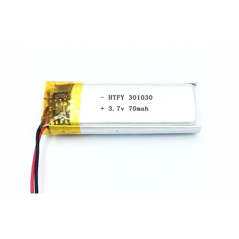 แบตเตอรี่ลิเธียมลิเธียม Li-ion 3.7V 70mAh 301030 031030ได้สำหรับสร้อยข้อมือนาฬิกาสมาร์ทวอชของเด็กชุดหูฟังบลูทูธ DVD