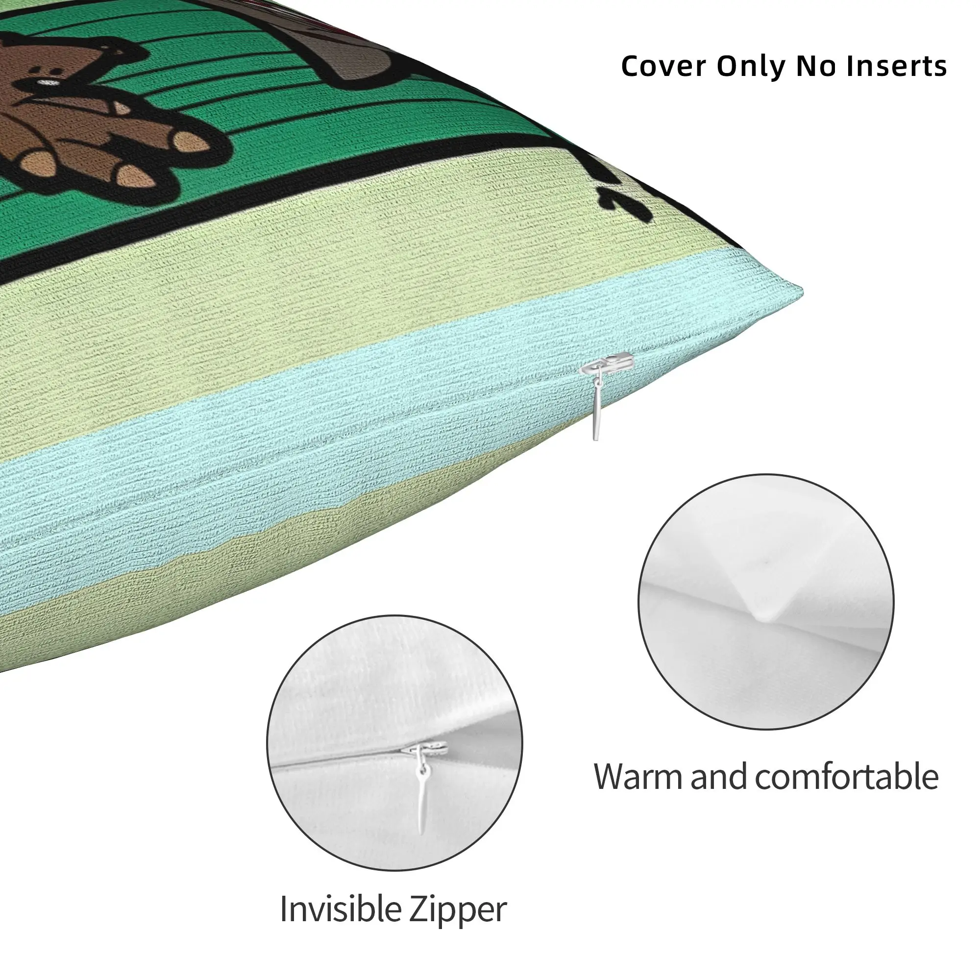 Mr Beans and Irma Gobb Square Pillow Cases Cushion Covers Fashion Zippered Decorative Pillowcase for Seat 40*40cm