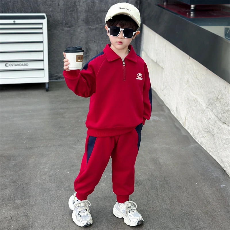 

Комплект спортивной одежды для мальчиков на осень 2025: Новинка, модный уличный стиль, милый худи для малышей, детский спортивный костюм-двойка для весны и осени