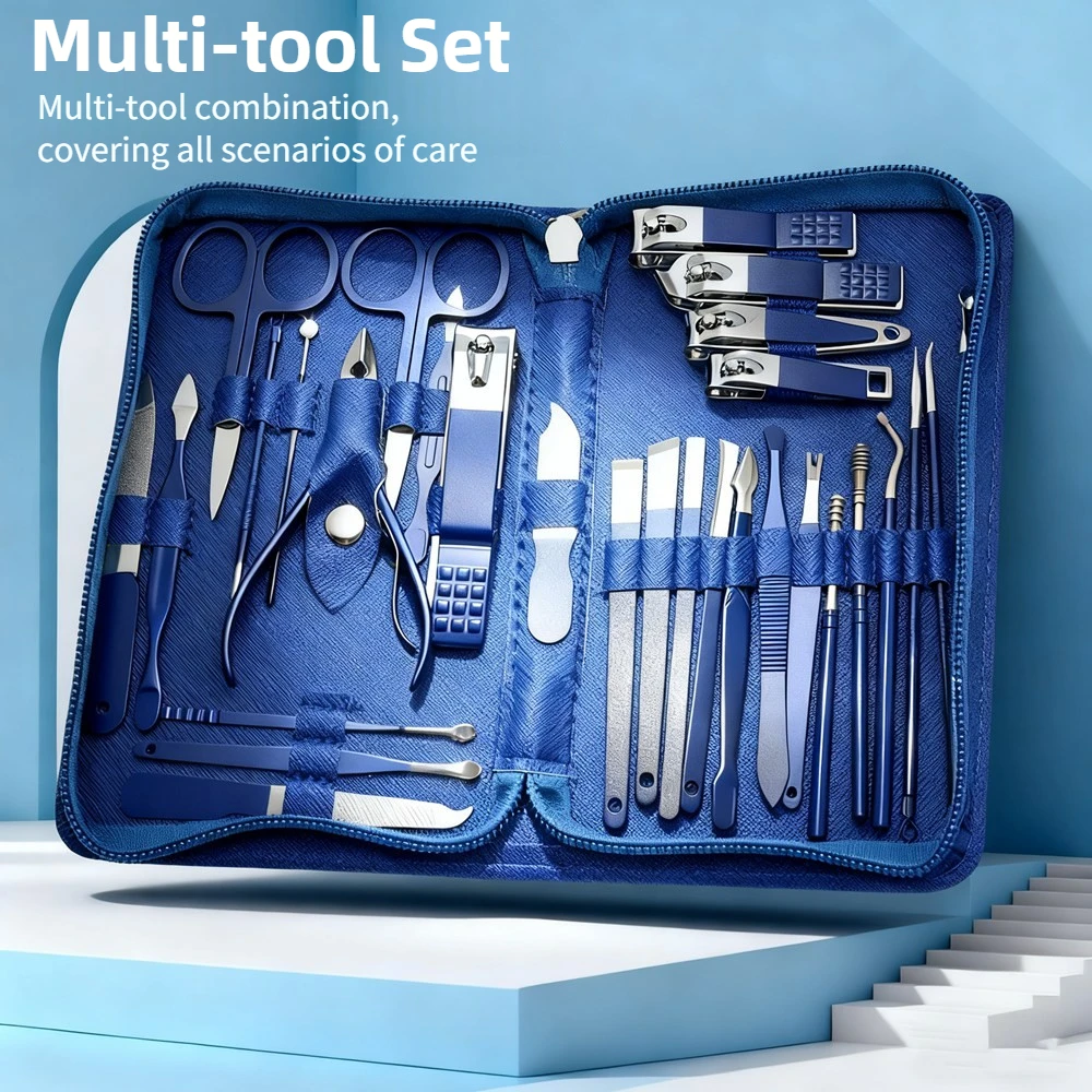 

30pcs Professional Manicure & Pedicure Set Heavy-Duty Stainless Steel Nail Clipper Kit with Cuticle Trimmer Ear Nail Tools