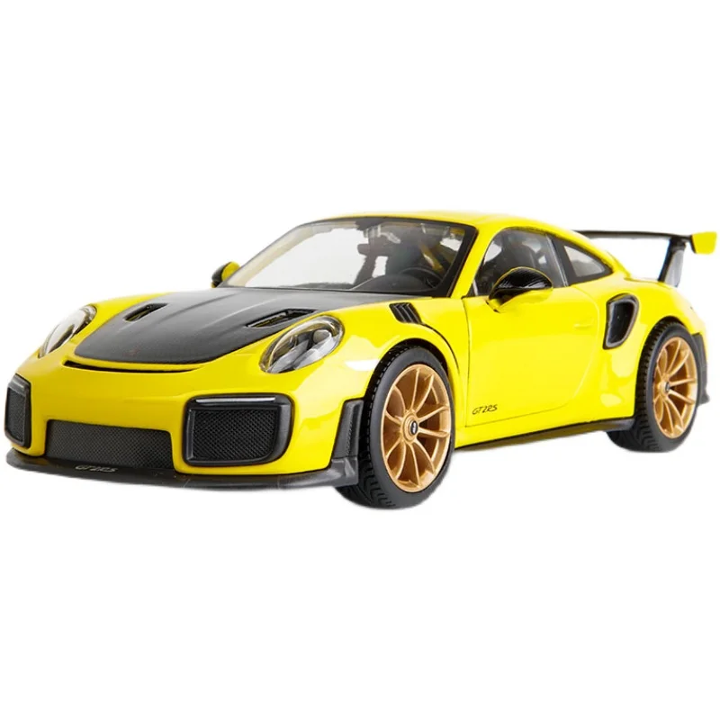 Maisto 1:24 Porsche 911 GT2 RS Supercar Simulation Toy Vehicles Model Alloy Children Pull Back Toys Collection Gift Car Kids