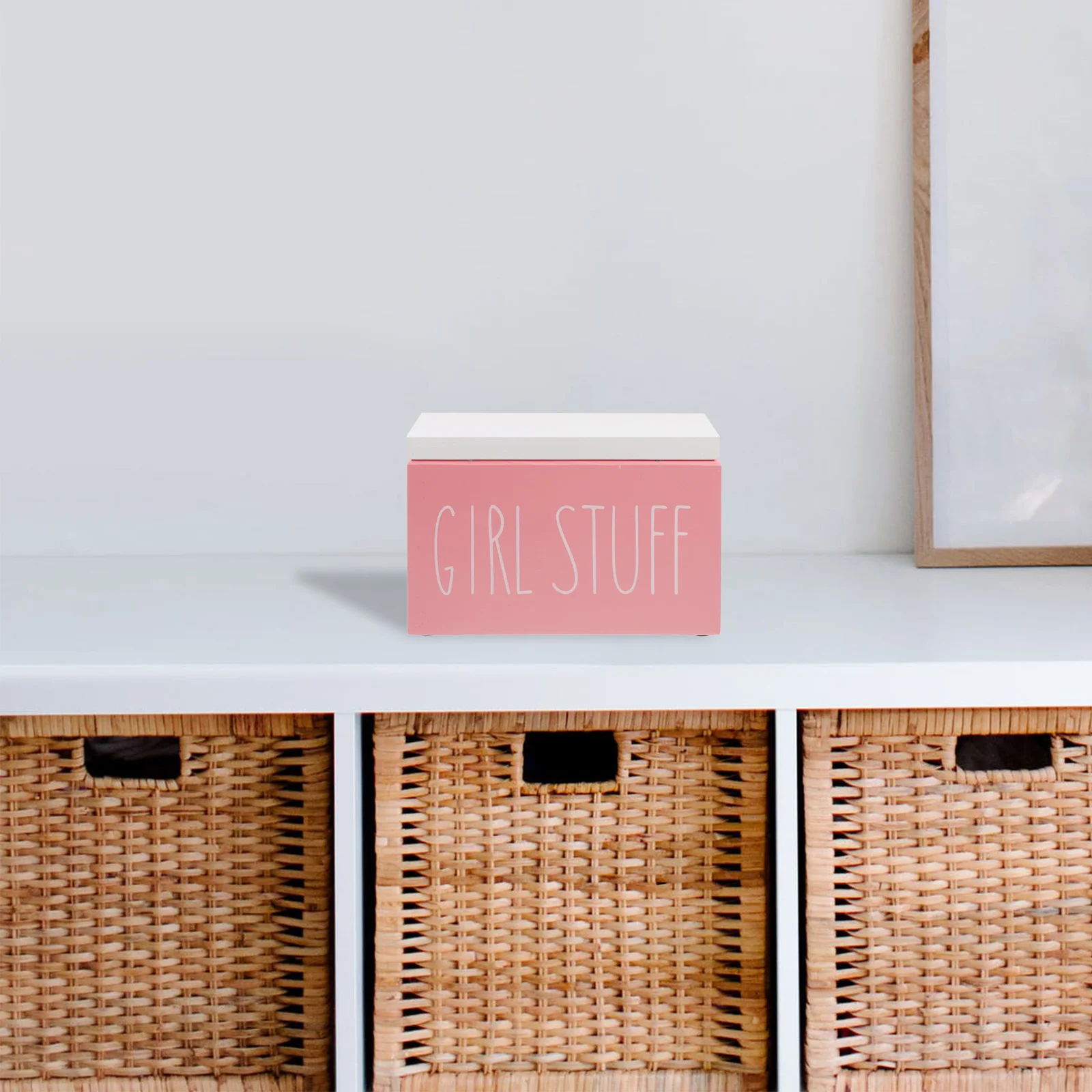 

1pc Sanitary Napkin Storage Box Wooden Bathroom Organizer Large Capacity Dust Proof Lid Feminine Product Container Cotton Swab