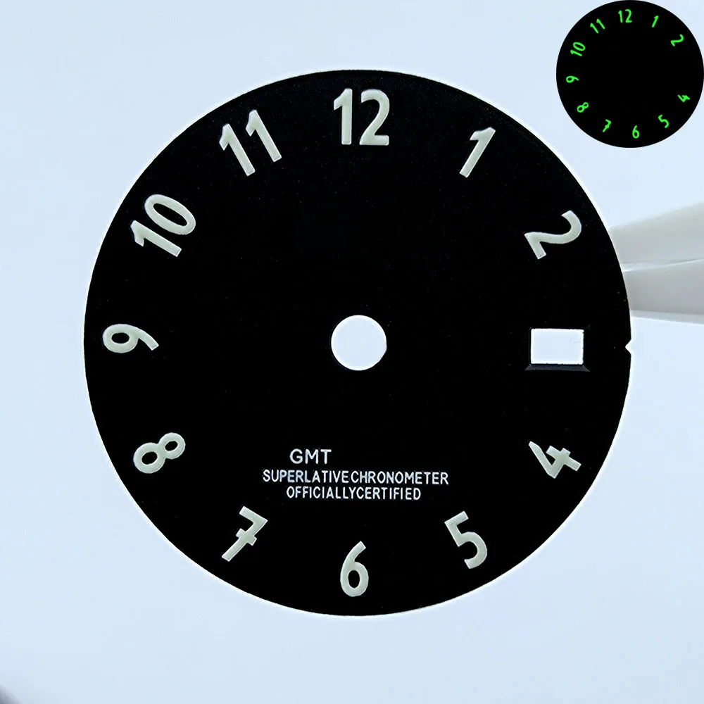 29mm NH34 Dial GMT dial S logo dial Custom logo Blue/Green Luminous dial fit NH34 movement watch accessories