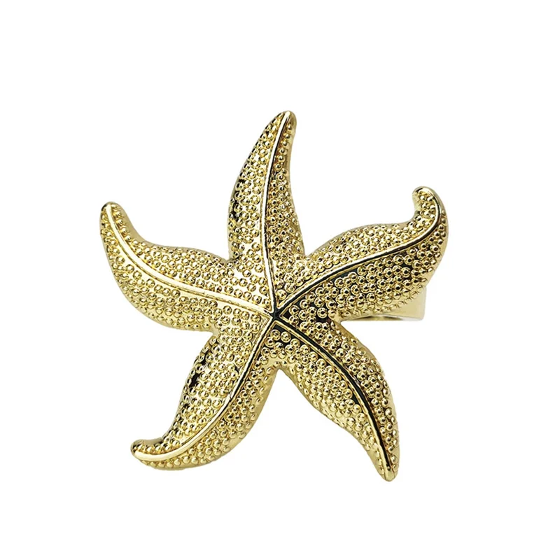 

Y02AStarfish Napkin Rings 12 Gold Nautical Summer Wedding Party Beach Table Decor