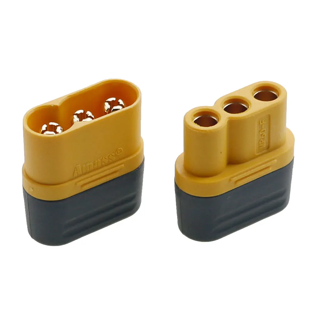 2/5/10 Pair MR60 Male Female Plug With Protector Sheathed Cover 3.5mm 3 core Connector T Type plug Connector