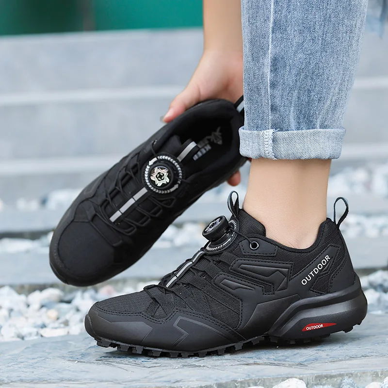 Fashionable hiking shoes and cycling shoes - durable, non-slip rubber soles, shock absorption, breathable fabric uppers, with a