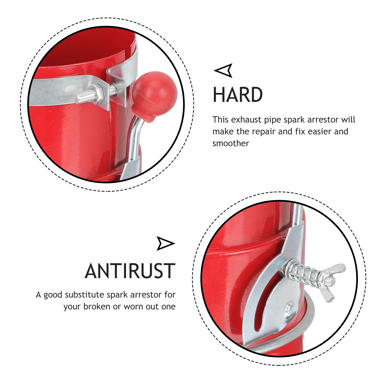 شرارة العادم 110 مم مشبك من الفولاذ الكربوني على صمام مقاوم للحريق سهل التركيب شرارة عادم السيارة للسيارة #4