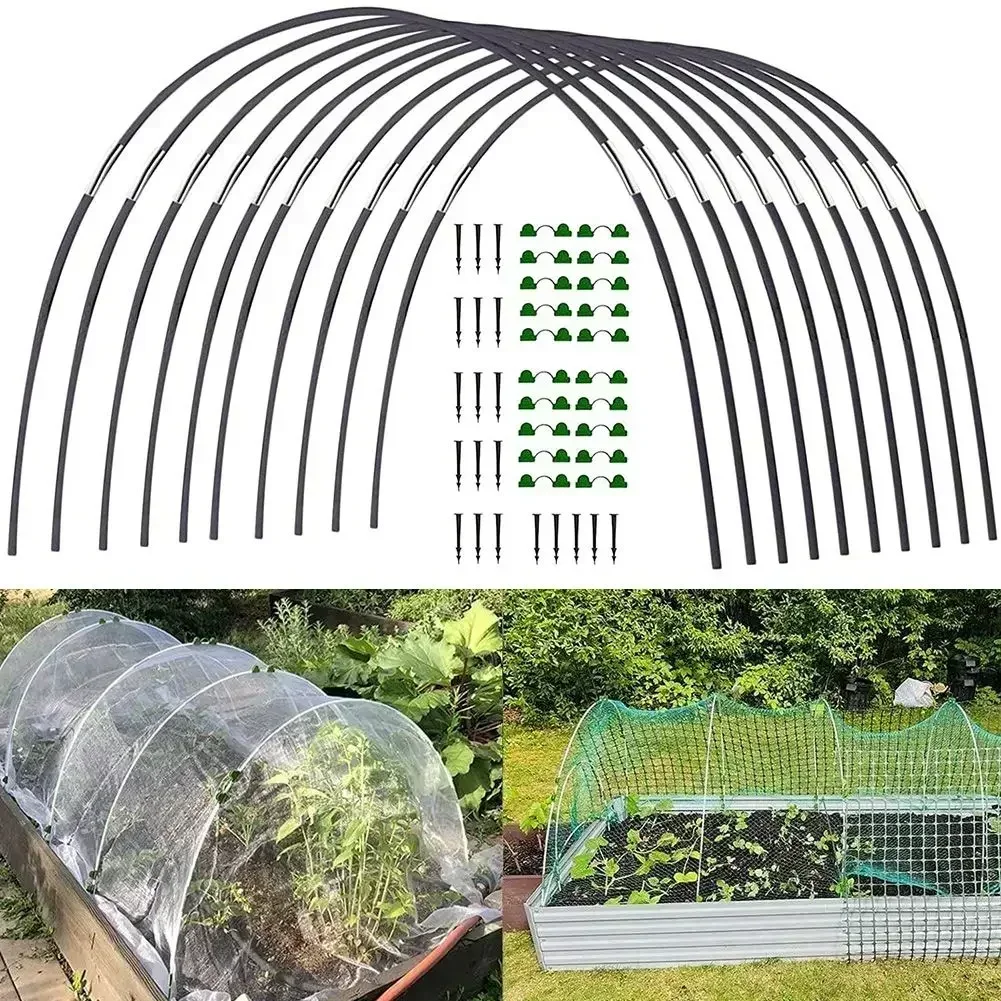 

Plant Tunnel Arches Plant Support Tunnel Hoops Clamps Connectors DIY Fibreglass Tyres For Raised Bed Garden Stable