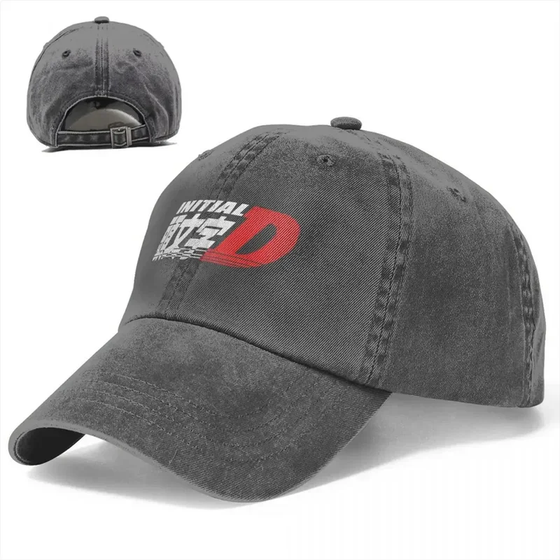 Anime Initial D Logo Spring Summer Cap Dad Baseball Cap Hip Hop Race Racing Hat Denim Outdoor Travel Casquette