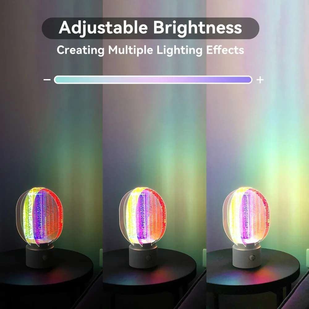 Luz Aurora de plástico: lámpara LED portátil que cambia de color de ensueño para una atmósfera romántica