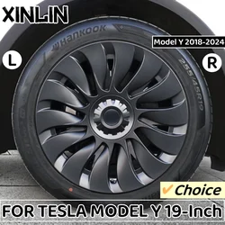 4PCS 19Inch Wheel Cover for Tesla Model Y 2018-2024 Wheel Hub Caps Performance Automobile Replacemen Full Rim Cover Accessories