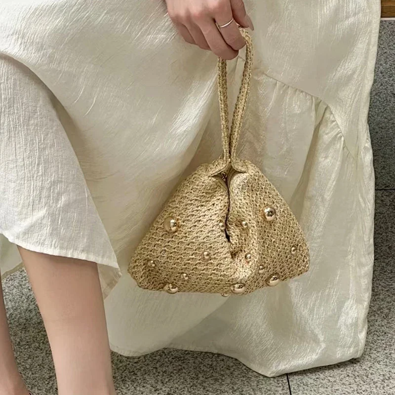 Magnetverschluss-Clutch aus Satin mit Nieten, Vielseitige Damenhandtasche, Elegante Glänzende Textur Party Hochzeit Abschlussball Schicke Handtasche – Detail 7