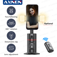 AXNEN AI Auto Following Gimbal Stabilizer 360 Rotation Phone Stand P02 Desktop Tracking Gimbal with Remote for Live Photography