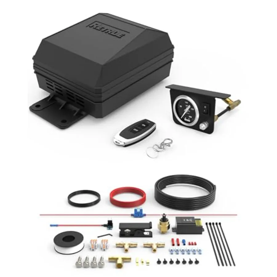 

Onboard Air Compressor System for Truck Airbag Suspension with Wireless Remote - Universal Air Bag Compressor kit for F150 F250