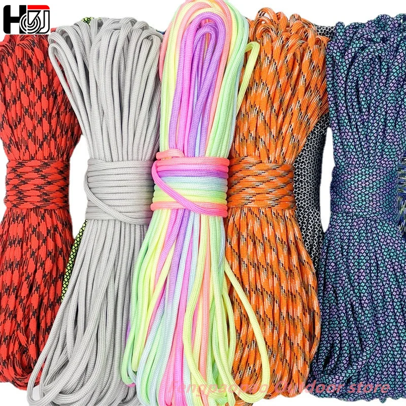 30m, 4mm 7 core paracord for weaving gear rope climbing lanyard camping climbing camping rope hiking clothesline