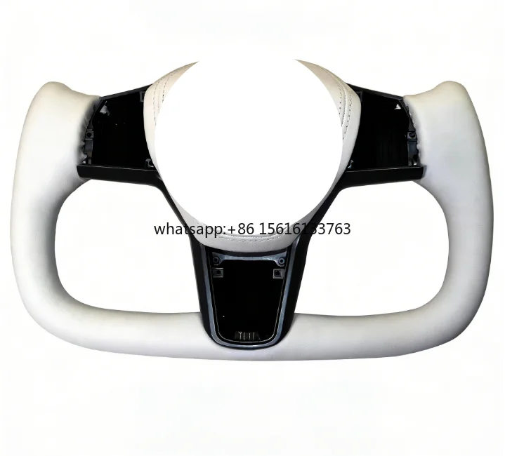 Suede Steering Wheel Fit Model Y 3 2016-2023 Customizable Yoke Steering Wheel Without Heating