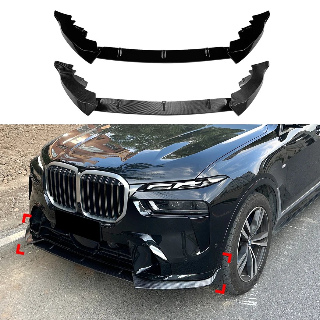 

Front Bumper Lip Spoiler For BMW X7 G07 LCI M Sport 2023-2025 Front Bumper Protector Lower Blade Splitter