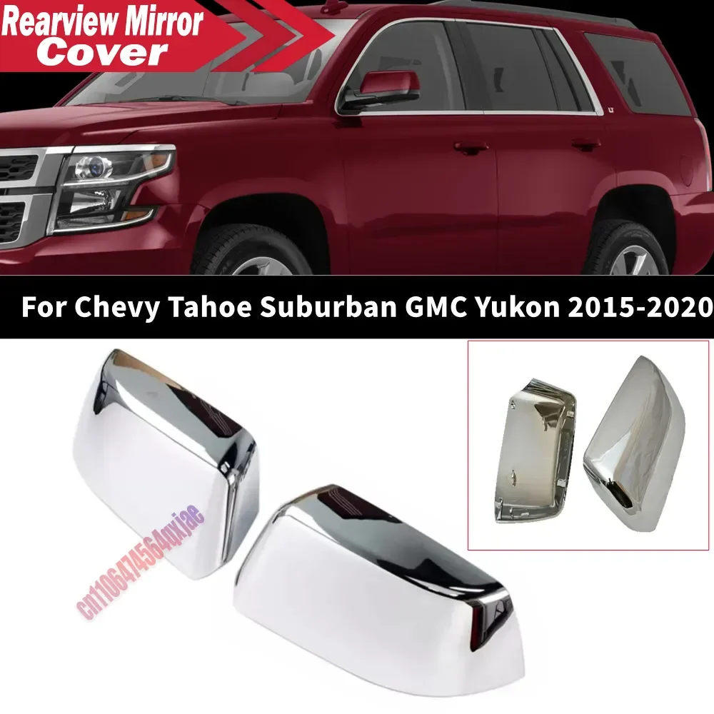 ABS Plastic Car Rearview Side Mirror Cover Wing Cap Exterior Door Trim Replacement For Chevy Tahoe Suburban GMC Yukon 2015-2020