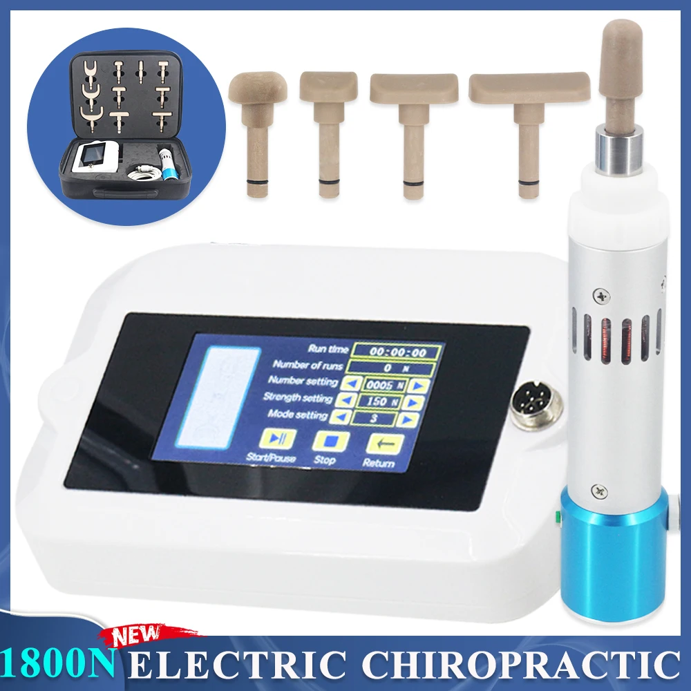 Touch Screen Electric Correction Gun 2025 10Heads Spinal Chiropractic Adjusting Tools Impulse Spine Cervical 1800N Back Massager