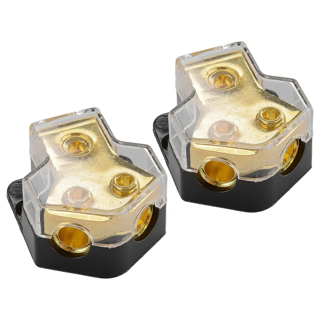 2Pcs 2-Way Car Boat Truck Audio Power Ground Cable Splitter Distribution Block