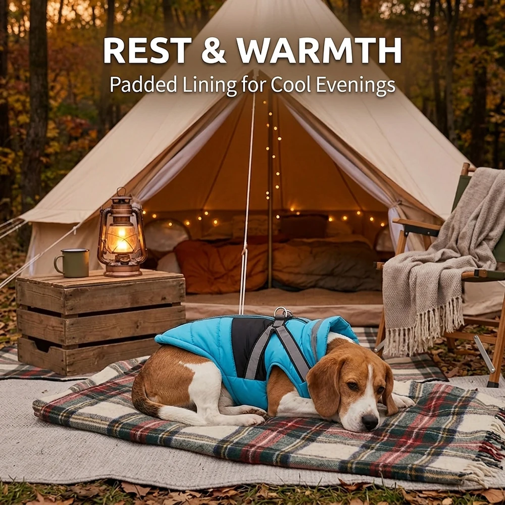 Winter-Hundemantel mit D-Ring-Gurt, winddicht, warm, gepolstert, reflektierende Haustierkleidung für kleine und mittelgroße Hunde, für nächtliche Spaziergänge – Detail 11