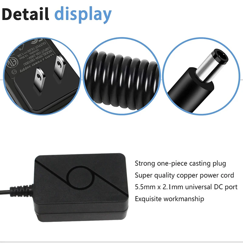 سلك شاحن للوحة مفاتيح بيانو كاسيو ، كابل إمداد بالطاقة لدواسات تأثيرات الغيتار بوس ، مركز محول التيار المتردد سلبي ، 9 فولت ، 1.5A