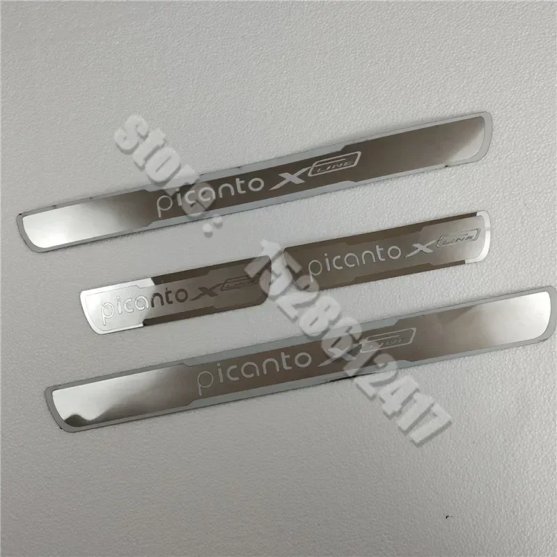 Auto Styling Car Sticker Car Stainless Steel Door Sill Scuff Plate for KIA PICANTO X LINE 2015 2016 2017 -2023 Car Styling