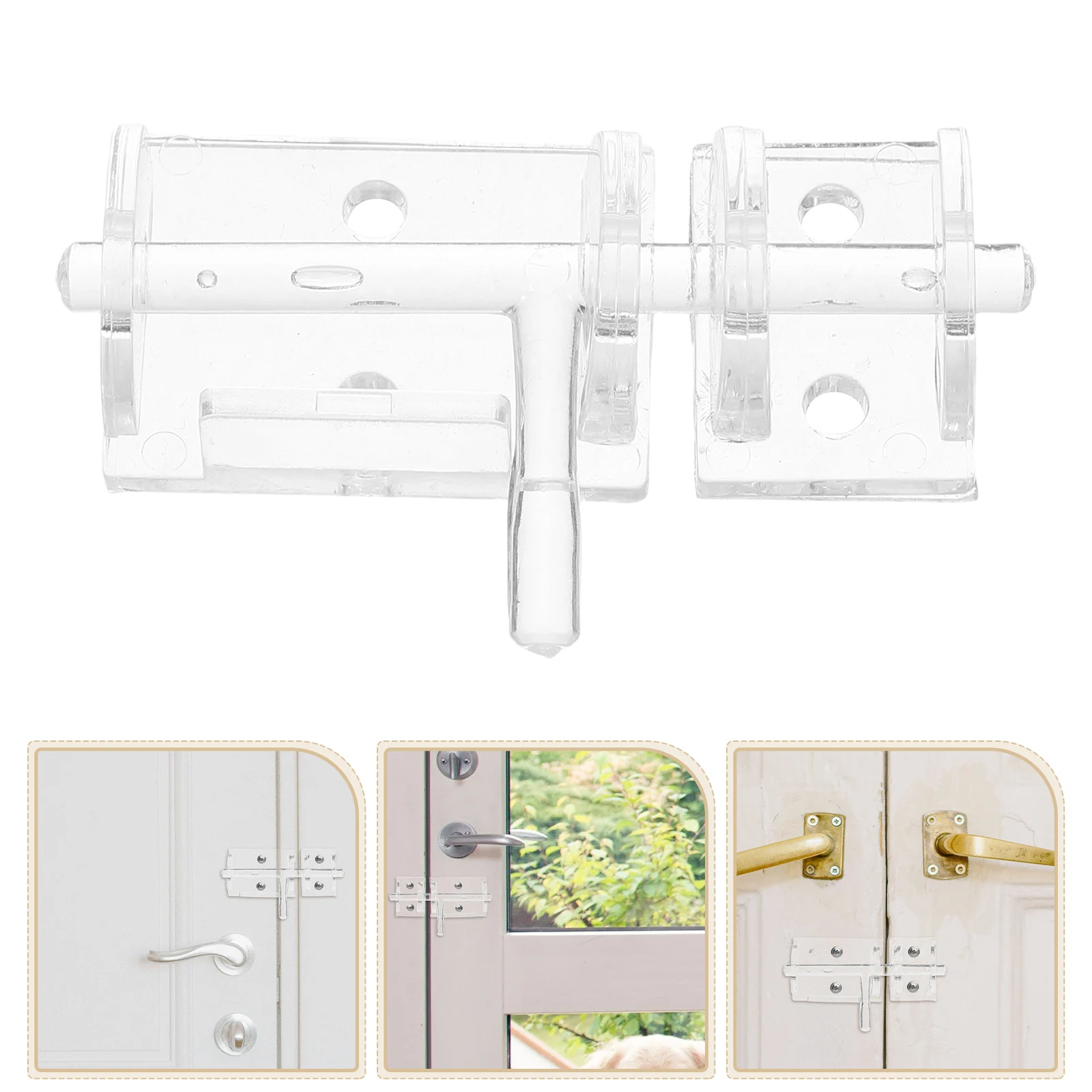

Transparent Door Bolt Acrylic Latch Clear Hinge Lock Jewelry Box Clasp Mini Buckle Home Security Door Window Hardware