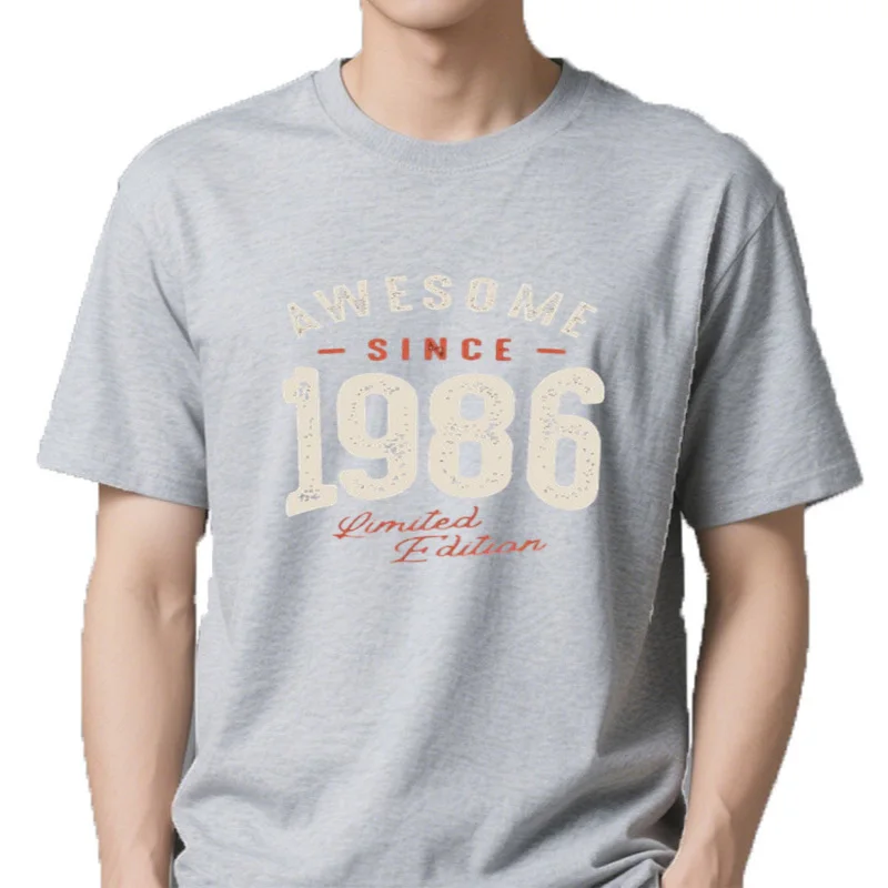 Camiseta clásica Retro para hombre, camisa de gran tamaño, moda coreana, edición nueva, impresionante desde 1986 a 36 cu