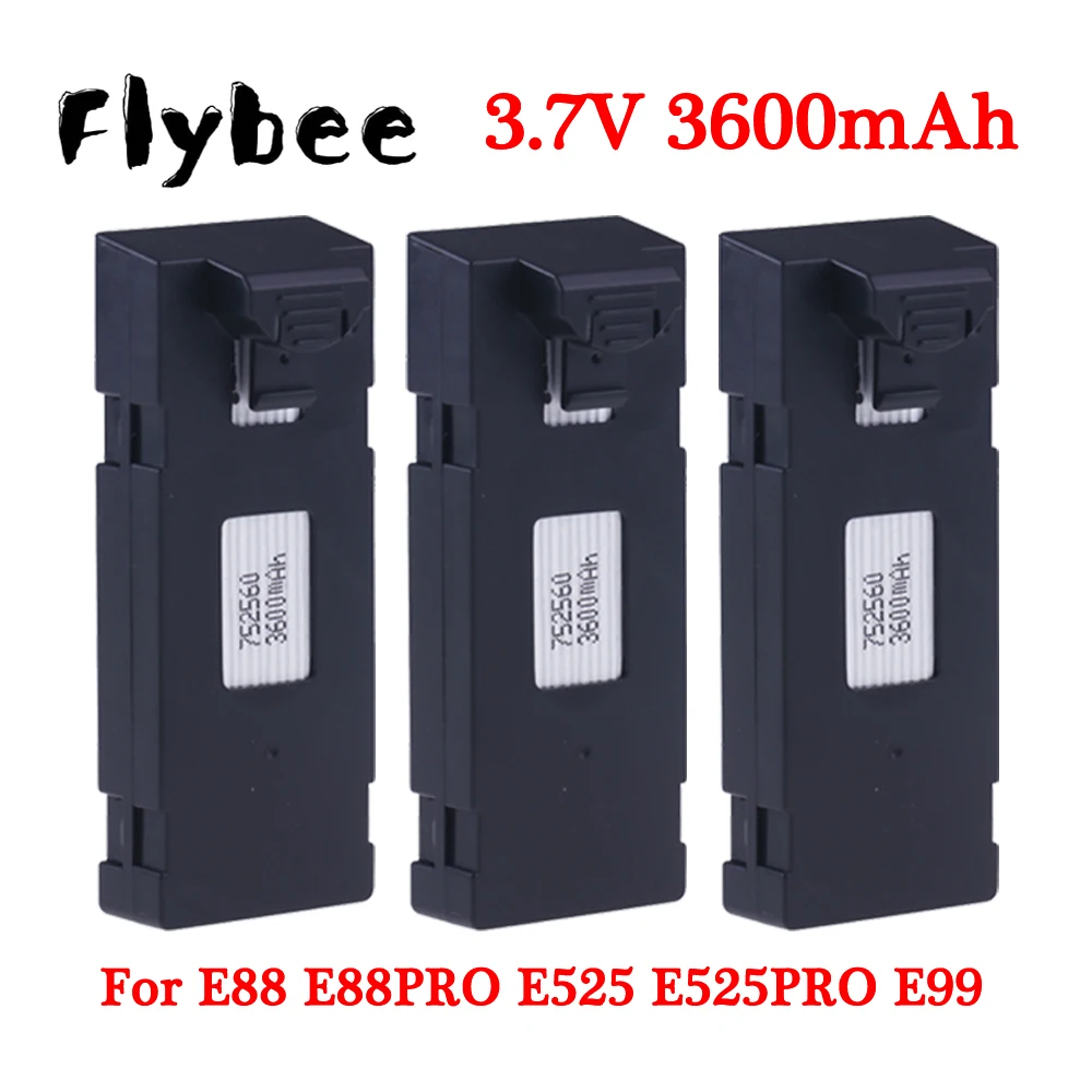 3.7V 3600Mah Battery For E88 E88PRO E88MAX E525 E99 E99PRO P1 P5PRO K3 S1 P8 Battery Mini Uav Drone Battery Special Rc Parts