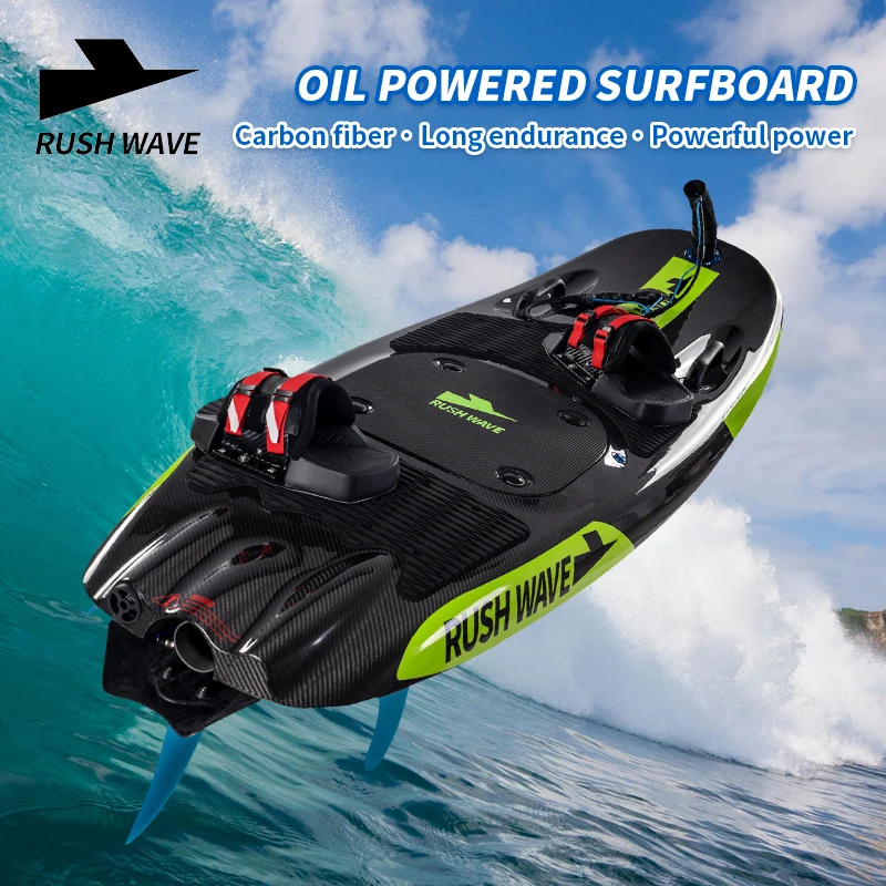 RUSH WAVE Jet Surfboard Gasoline Carbon Fiber Professional Gasoline Surfboard 110cc Powered Surfboard for Surfing on the Sea